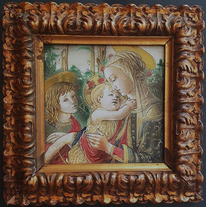 Piastrella Alfredo Santarelli con Madonna e Bambino