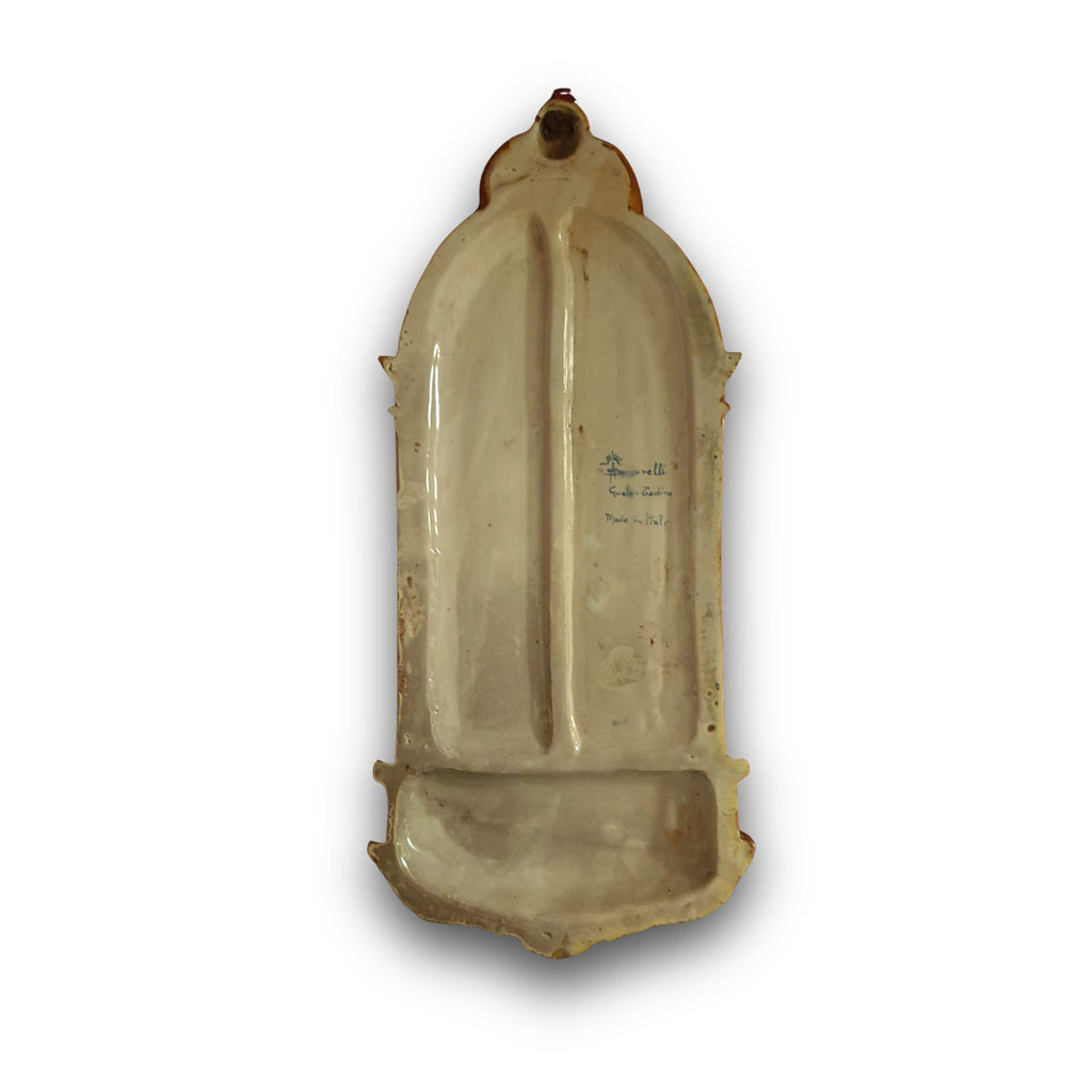 Piastrella a lustro con la raffigurazione della Madonna dell'ulivo autore Alfredo Santarelli 38x17,5 cm