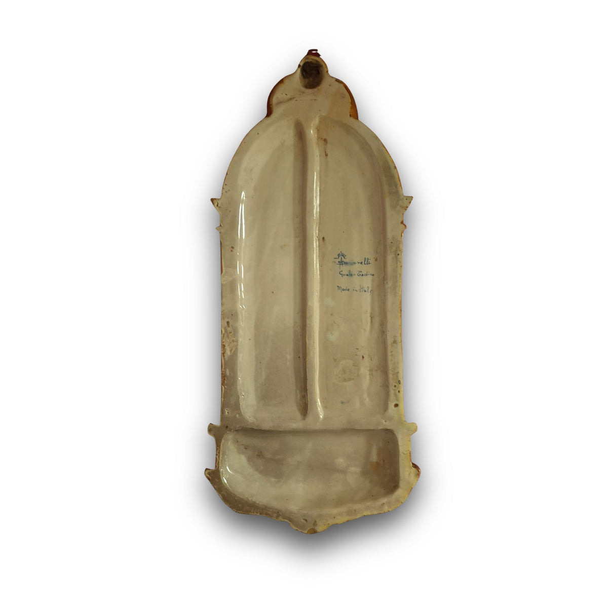 Piastrella a lustro con la raffigurazione della Madonna dell'ulivo autore Alfredo Santarelli 38x17,5 cm