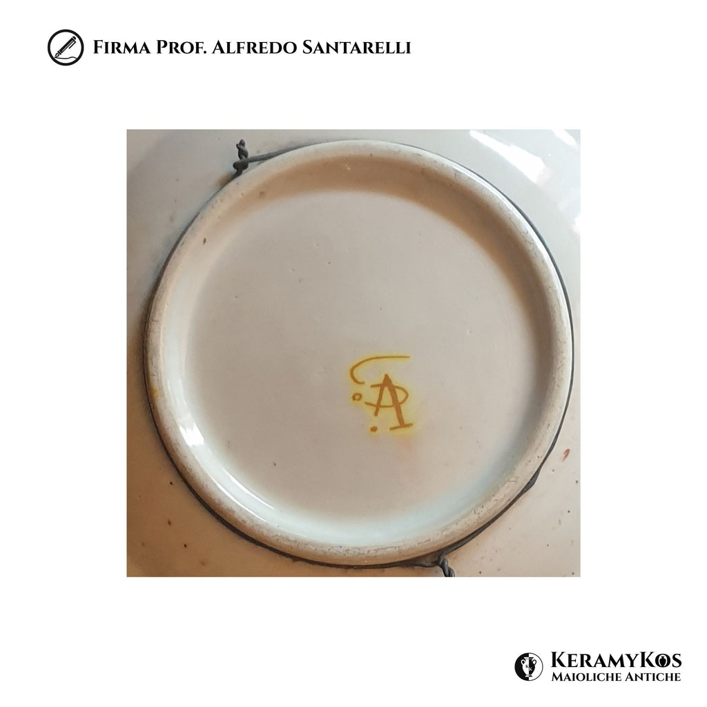 Piatto a lustro con ritratto fotografico autore Alfredo Santarelli Ø 37,5 cm