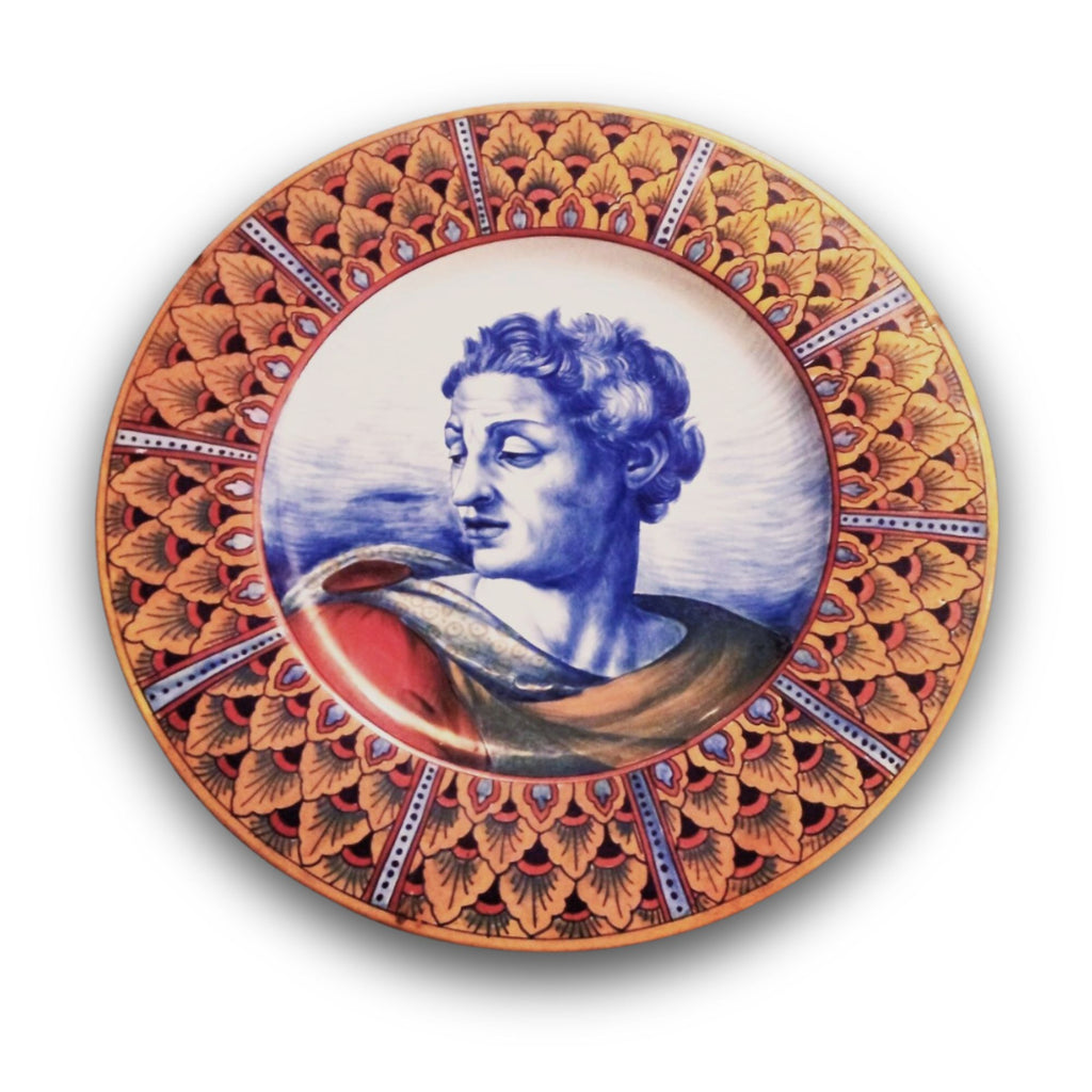 Grande piatto da parata in maiolica a lustro dalla manifattura Ceramica Robbia Ø 42 cm
