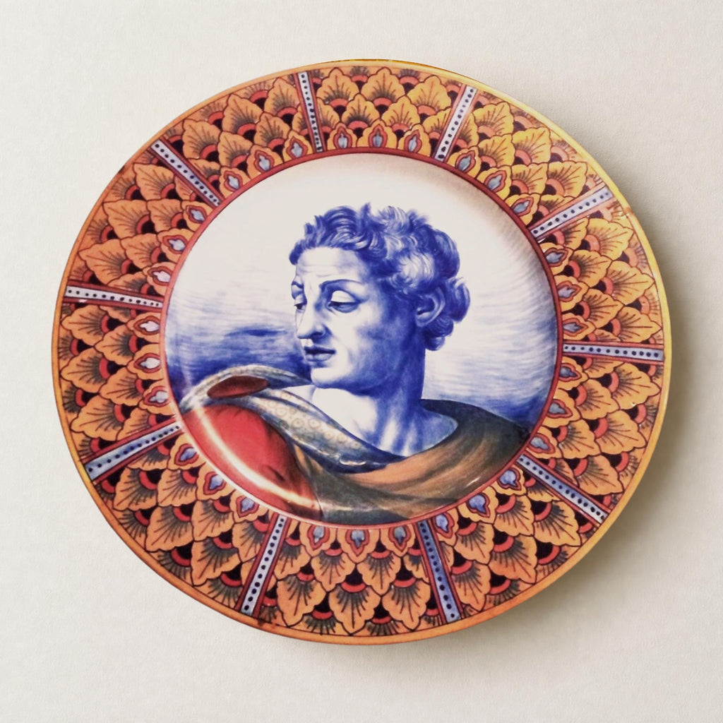Grande piatto da parata in maiolica a lustro dalla manifattura Ceramica Robbia Ø 42 cm