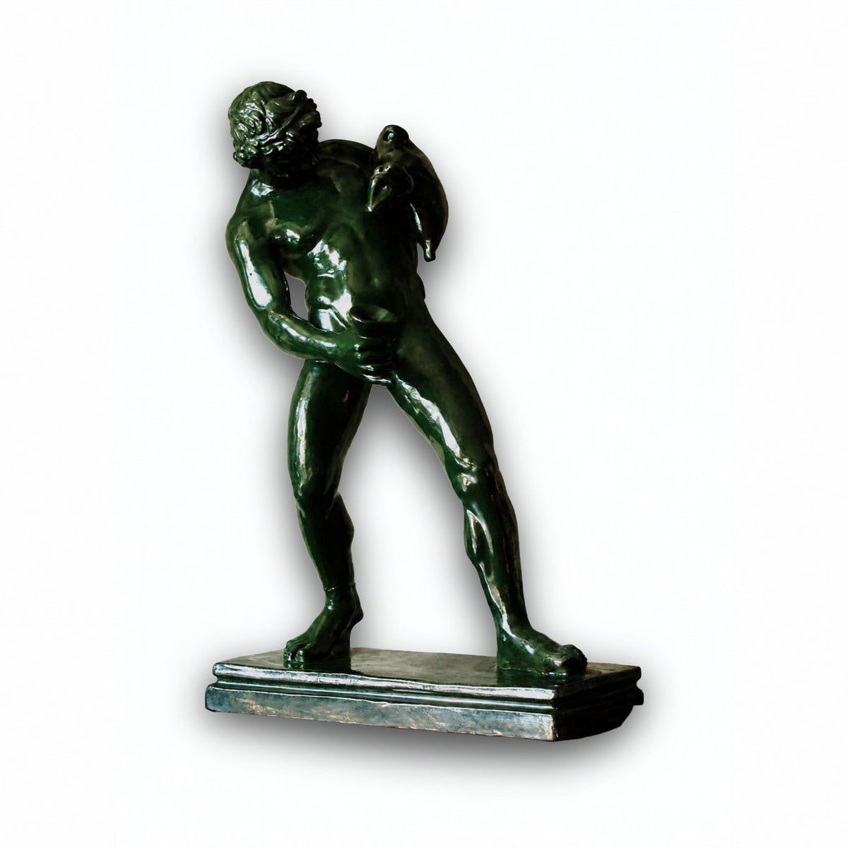 Grande statua decò del giovane Bacco dalla manifattura Società Luca della Robbia 55x33 cm