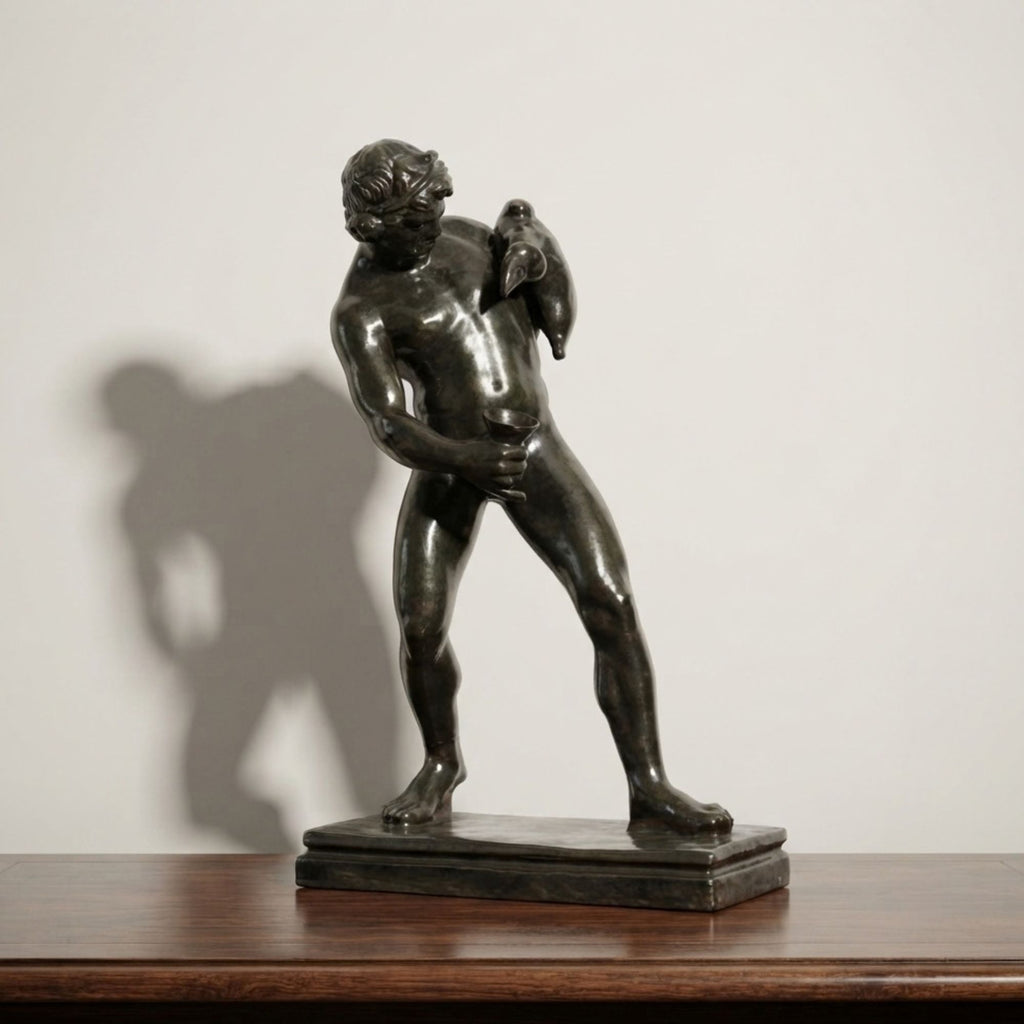Grande statua decò del giovane Bacco dalla manifattura Società Luca della Robbia 55x33 cm