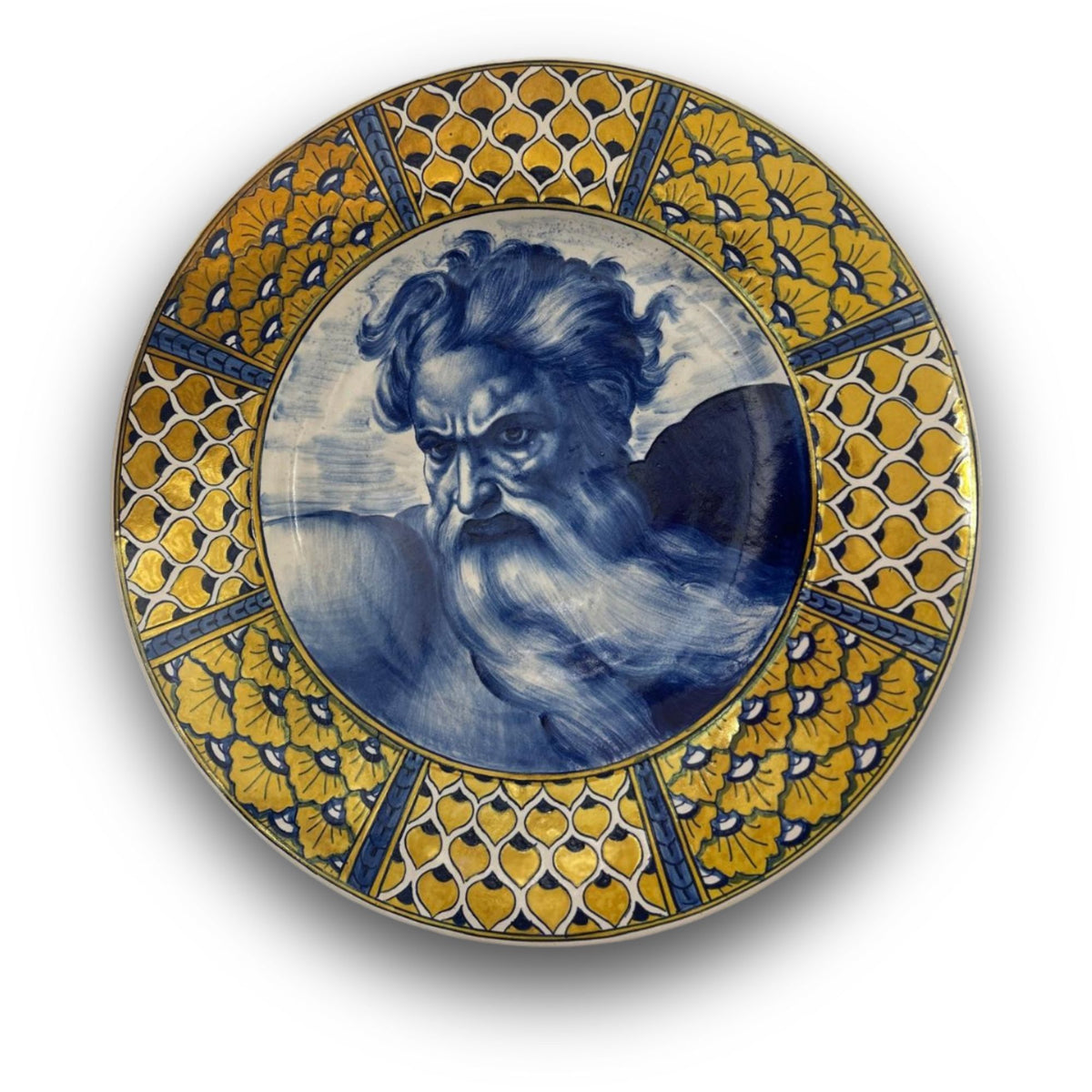 Grande piatto da parata in maiolica a lustro della manifattura Ceramica Robbia Ø 42 cm