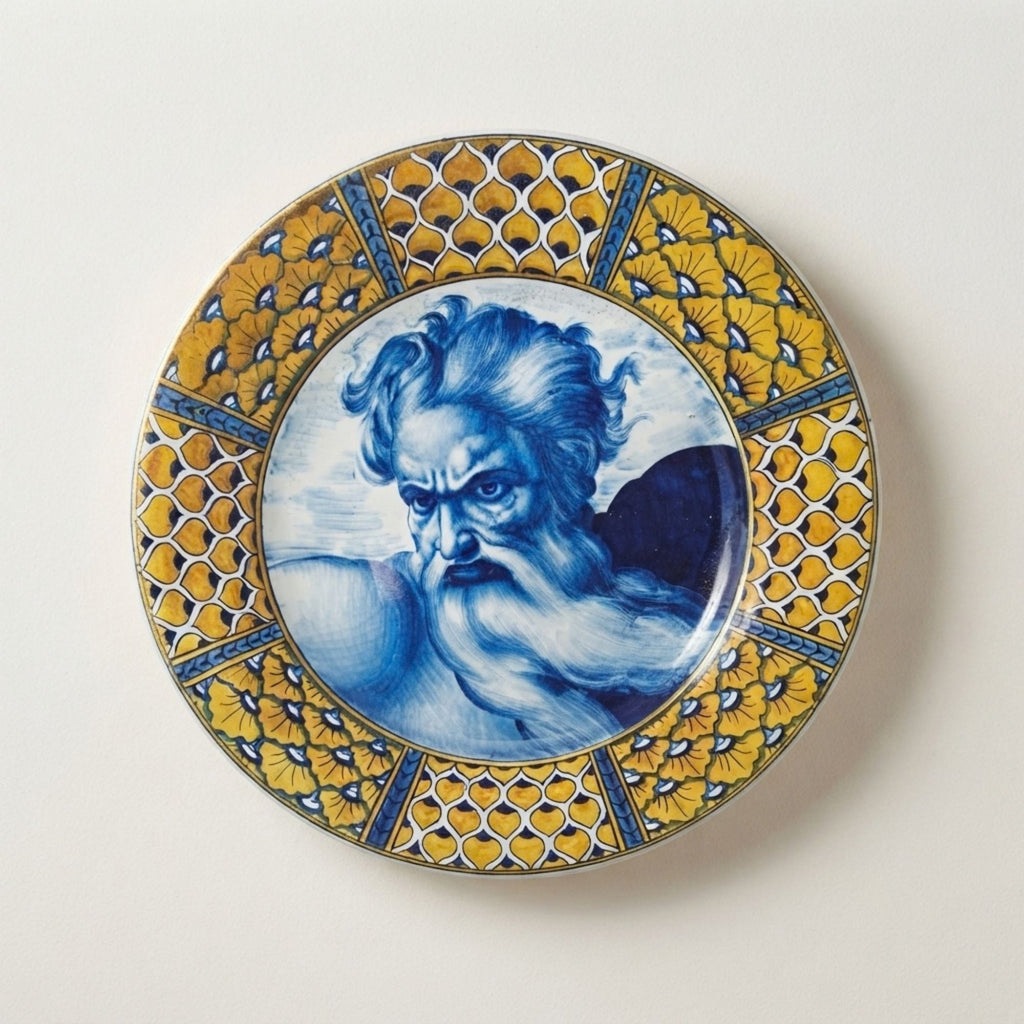 Grande piatto da parata in maiolica a lustro della manifattura Ceramica Robbia Ø 42 cm